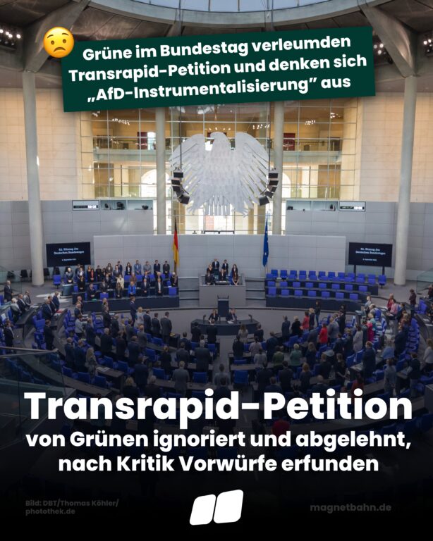 Greens Ignored and Rejected the Transrapid Petition, Then Invented Accusations After Criticism