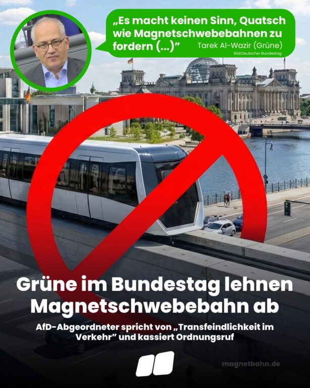 Greens in the Bundestag Reject Maglev Trains